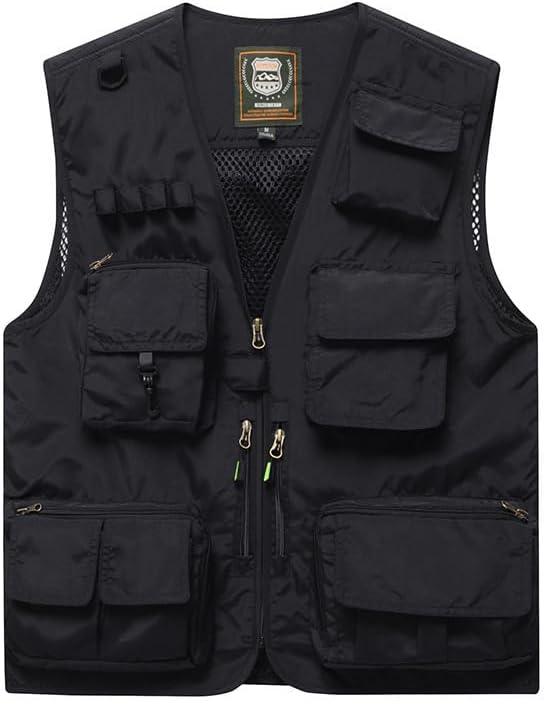 New Men Fishing Vest Multi Pockets Mesh Waistcoat Travel Photography Jackets