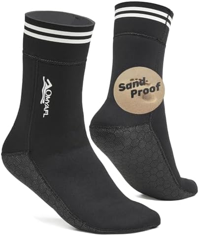 Water Socks 3mm Neoprene Socks Sand Proof Socks for Beach Soccer Volleyball, Waterproof Socks Keep Warm Diving Socks