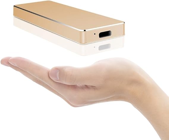 2TB External Hard Drive Portable Solid State Drive Portable External Hard Drive USB3.1 for PC, Mac, Desktop,Chromebook(2TB Gold)