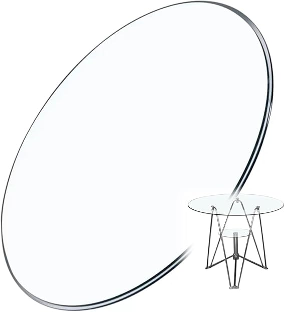 Tempered Glass Round Table Top 15IN 18IN 20IN 24IN 26IN 28IN 30IN Glass Tops for Coffee Table/Dining Room Table(45cm)