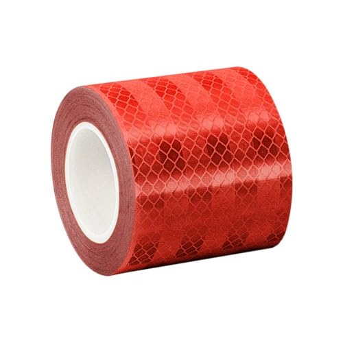 3M 3432 Red Micro Prismatic Sheeting Reflective Tape 4 in. X 15 ft. Non Metalized Adhesive Tape Roll. Safety Tape