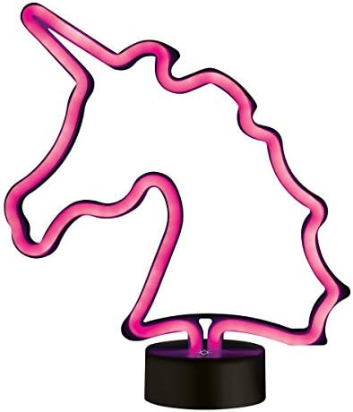 Volkano Unicorn Battery-Powered LED Neon Light, Glow in The Dark Tabletop, Desk, Counter, Bedroom, Office, Bright Luminous Art Decorative Lights for Children Teens Adults [Pink] - Lumo Neon Series