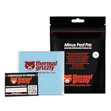 Thermal Grizzly Minus Pad Pro - 100x100x1.5mm Thermal Interface Pad, Electrically Non-Conductive, High Thermal Conductivity & Compressibility for SSDs, GPUs & Electronics