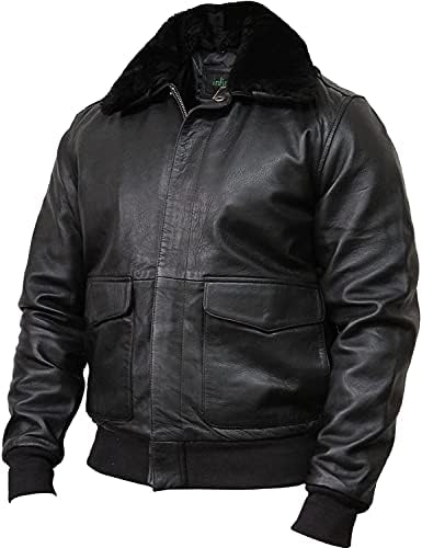 BRANDSLOCK Mens Genuine Harrington Leather Jacket Bomber