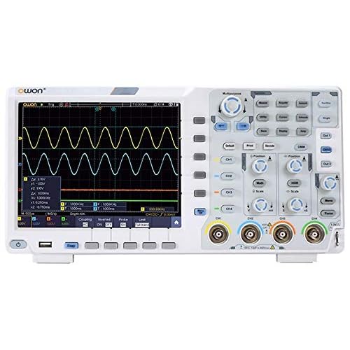 Owon XDS3104A 100 MHz 4 Channel 1 GSs Digital Storage Oscilloscope Touch screenI2CSPIRS232 decodingCAN decoding Variable Vertical Resolution
