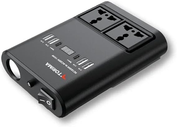 MODDESTORE 12V Araç İnvertörü 150W 220V USB ve Type-C Çevirici G25 | 12V Giriş, 220V Çıkış, USB Bağlantısı, Type-C Port, Taşınabilir