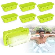 6Pack Reusable Silicone Ice Block Mold 15lbs Extra Large for Cold Plunge Tubs & Ice Baths, Freezer Safe Giant Ice Cube Trays, Water Chiller Accessories for Athletes Coolers (Green)