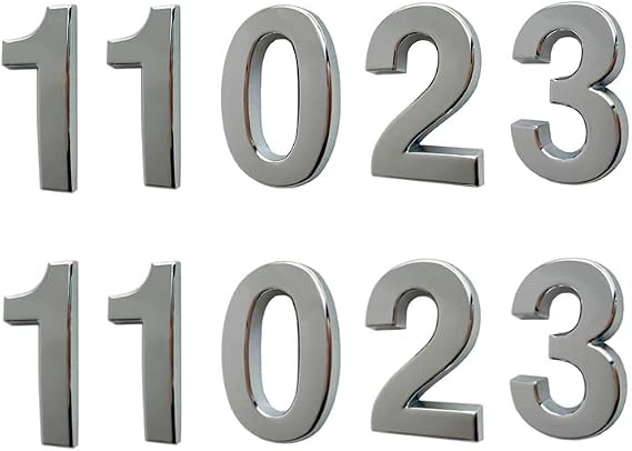 FANXUS 2 Inch House Door Numbers for Apartment Ofiice Hotel Decoration Project, Mailbox Address Numbers. 4 Pcs