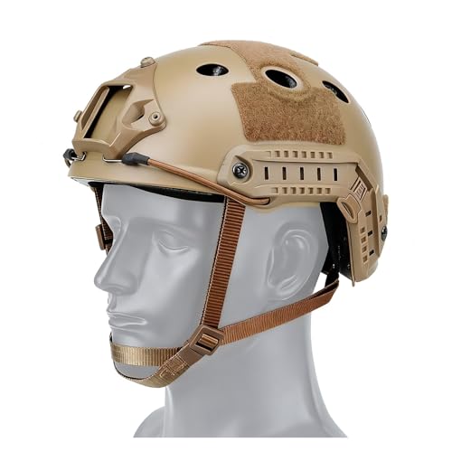 PJ Tactical Paintball Airsoft Helmet Fast Bump Military with NVG Bracket and Side Guide Rail Men & Women