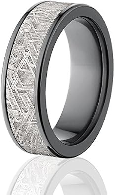 7mm Black Meteorite Rings w/Comfort Fit, Industry Best