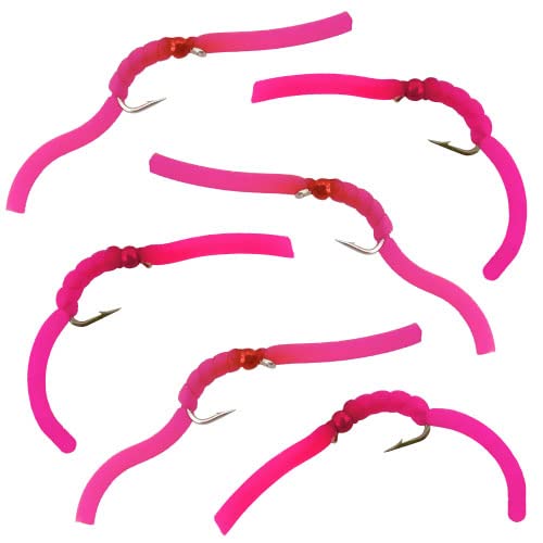 Squirmy Wormy Fly Fishing Set Wet Worm Flies for Trout, Panfish, Bass