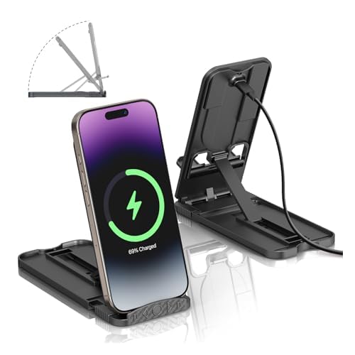 2 Packs 15W Fast Wireless Phone Charger, Foldable Cell Phone Wireless Charging Station Compatible with iPhone 17 16 15 14 13 12 11 Pro Xs Xs Max Xr X 8 Series,Ultra ThinNo AC Adapter&Type C Cable