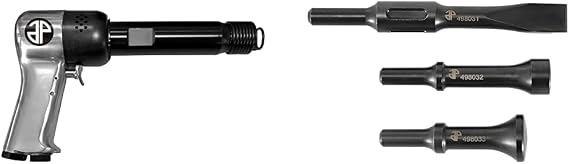 Astro Tools 498K 0.498" Shank Thor Air Hammer/Riveter. & 49803 3-Piece Chisel & Hammer Bit Set .498 Shank Black
