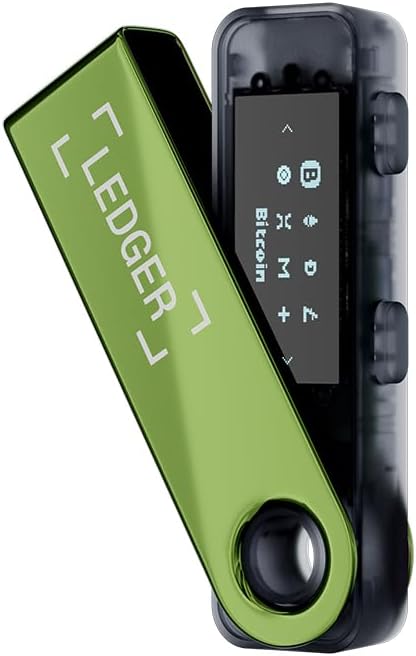 Ledger Nano S Plus - Crypto Asset Hardware Wallet Securely Protects Crypto Assets, NFTs, and Tokens, Compatible with Desktop and Android Oxidized Green | Green, Compact, StayHome 1.1" Display, Desktop & Android Compatible
