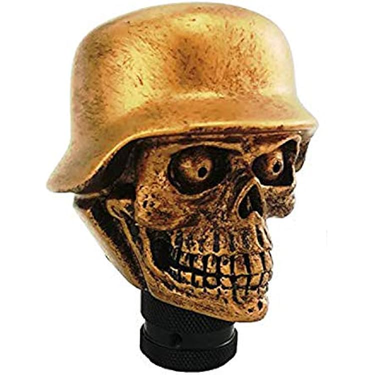 Arenbel Shifting Lever Knob Skull Manual Shift Knobs Gear Shifter Handle with Soldier Hat Fit Automatic Cars Copper