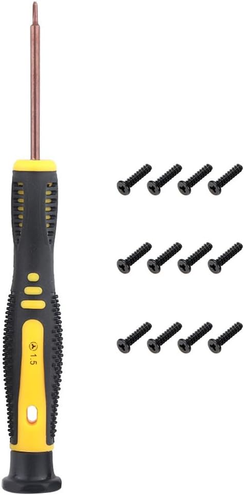 1.5mm Tripoint Y00 Screwdriver and 12pcs Replacement Y Type Screws Compatible with Nintendo Switch JoyCon Controller