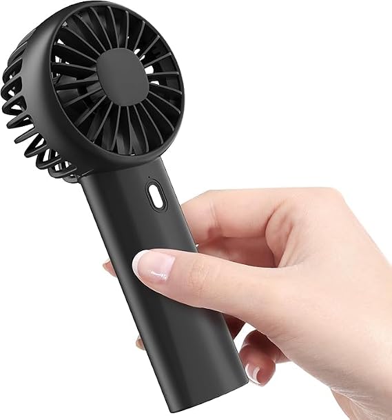 Portable Handheld Fan, 2000mah Rechargeable Battery, 5 Speed Wind, Led Display, Personal Mini Travel Fan, The Back of The Grip is Vented to Avoid Sweaty Hands