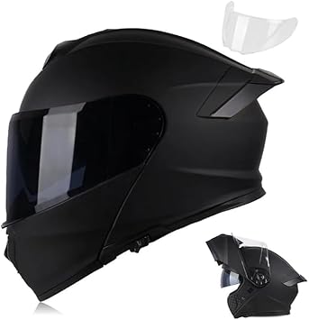 Uchoose Modular Motorcycle Helmet Flip Up Full Face, DOT Approved Motorcycle Helmets for Men and Women, Dual Visor with Extra Clear Shield, Multiple Vents, Removable Liner