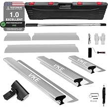 VKE Drywall Skimming Blade, 12"/20"/32"Spatula Blade,39"-82"Extension Handle,Stainless Steel Skimming Blade, Suitable for Wall/Ceiling Smoothing,Drywall Taping Tools with Outer Box,Silver