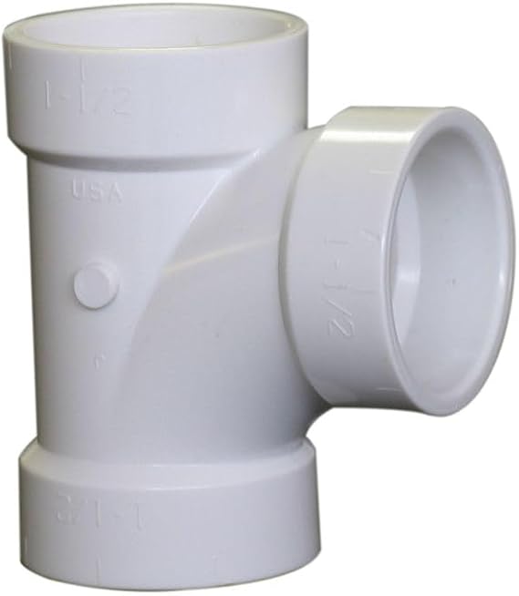 1-1/2" DWV PVC Sanitary Tee (ALL HUB) For Solvent Weld Socket Fittings Schedule 40 PVC, Non-Pressure Drainage and Vent Systems