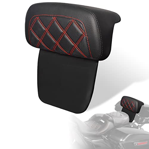 FOVPLUE Backrest Pad,Chopped Razor Tour Luggage Pack Backrest Pad for Harley Touring 2014-later,for CVO Road Glide Road King Street Glide Tri Glide Ultra Limited Electra Glide FLHTKSE,RED Stitching