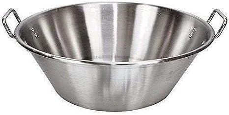 Cazo Grande Para Carnitas Extra Large 22" inch 7.5" Height Stainless Steel Heavy Duty Acero Inoxidable Wok comal Fry