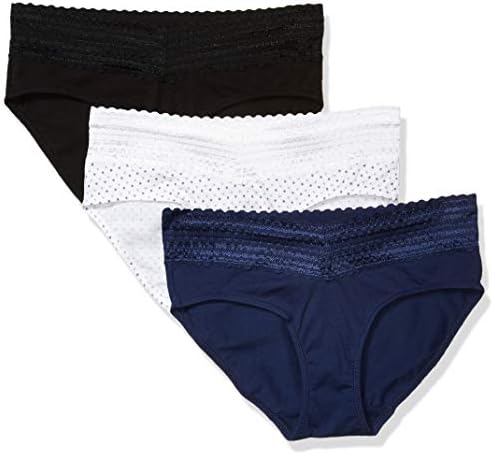 Warners womens No Pinching No Problems 3 Pack Cotton Hipster With Lace Panties