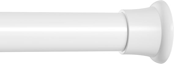 1Pcs Extendable Curtain Poles 58-120cm Tension Rod White Adjustable Tension Rods for Curtains Shower Curtain Pole Curtain Poles No Drilling Spring Tension Rod for Window,Wardrobe and Bathroom