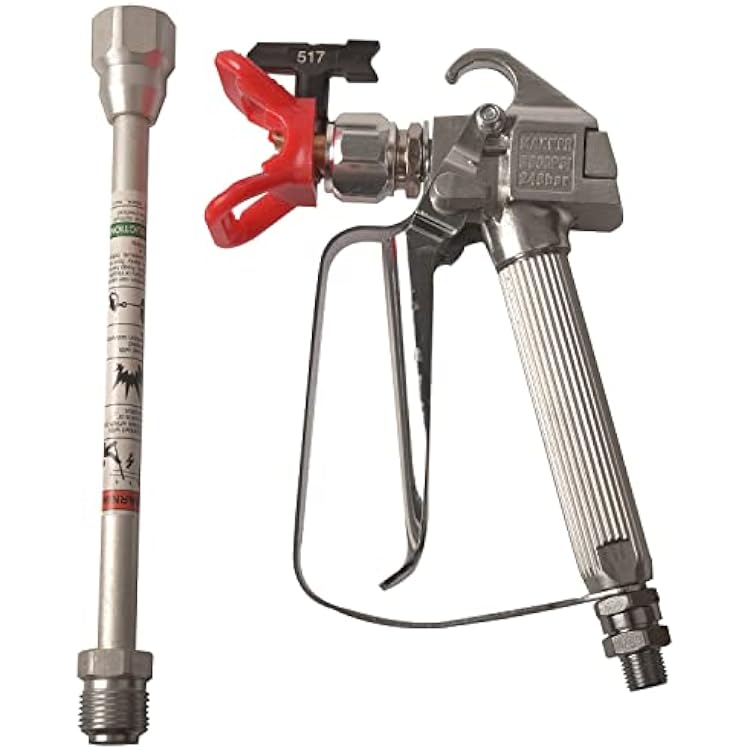 Airless Paint Spray Gun 3600PSI 517 Tip with 10 inches Extension Rod for All Airless Paint Sprayer