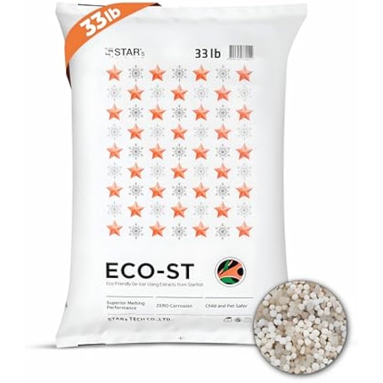 Eco-St Ice Melt Safe For Concrete - Fast Acting - Pet Safe Anti-Corrosion Snow Melt - Effective at -30F (33lb)