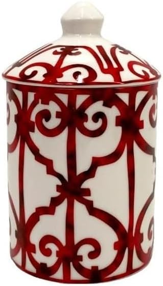 Handcrafted Italian Candle Holder Modern Art Vase with Female Face Design, Elegant Aromatherapy Jar for Tabletop Decor (Red Cage)