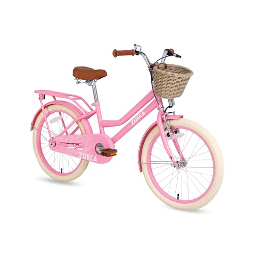 Girls Bike with Basket, 16 20 Inch Childrens Bicycle for 4-12 Years Old Kids, Safety Bell, Adjustable Seat and Handlebar, Kids Bicycles for Boys Girls Beginner Level Riders, Multiple Colors
