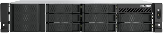 QNAP TS-855eU-RP-8G-US 8 Bay High-Speed 2U Short-Depth rackmount NAS with Dual-2.5GbE, Intel Atom CPU, Redundant 300W PSU, 8GB DDR4 Memory and 8-core Computing Power (Diskless)