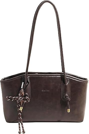 Brown Shoulder Bag Women Vintage Faux Leather Fall Hobo Handbag