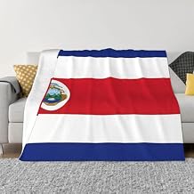 Throw Blanket Reversible Plush Blanket 50"x40" Costa Rica Flag Blankets Flannel Warm Cozy Throws for Sofa Farmhouse Decor Lightweight Throw for Couch Bed All Seasons