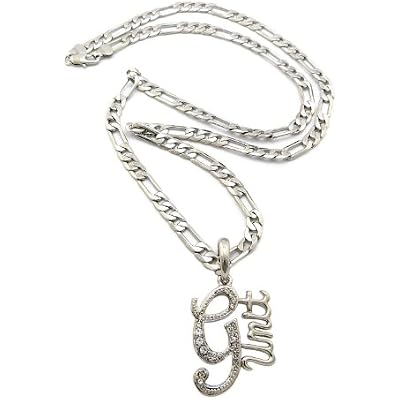 New Iced Out G-Unit Pendant &5mm24 Figaro Chain Hip Hop Necklace XOP60R