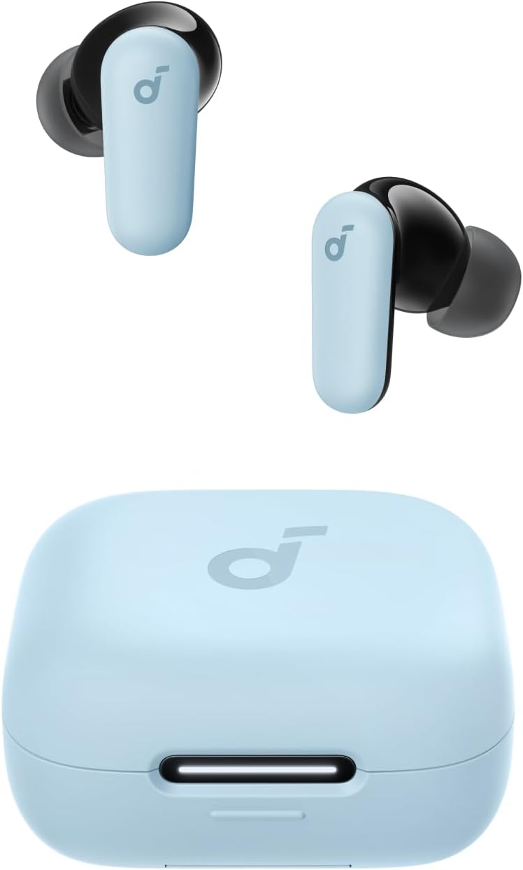 soundcore P30i by Anker Noise Cancelling Earbuds, Strong and Smart Noise Cancelling, Powerful Bass, 45H Playtime, 2-in-1 Case and Phone Stand, IP54, Wireless Earbuds, Bluetooth 5.4 (blue)