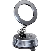Magnetic Car Phone Holder with Suction Cup, [90LBS Vacuum Suction & 2800GF Strong Magnetic] Phone Holders for Your Car, 360 Adjustable Car Phone Mount for MagSafe, iPhone 17 16 15, Android