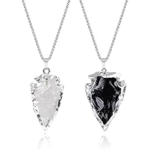 COAI His and Hers Necklaces Arrowhead Necklaces Raw Crystal Necklaces for Couples