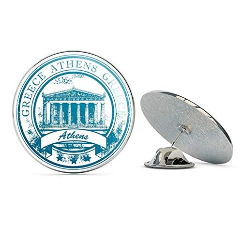 Greece Athens Round Metal 0.75 Lapel Pin Hat Shirt Pin Tie Tack Pinback