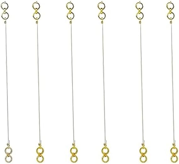 ACCESSHER Gold Plated Invisible Transparent Stretchable Flexible And Adjustable Lightweighted Elastic Heavy Earrings Support Ear Chains For Women(Pack Of 6)