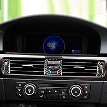 Real Premium Carbon Fiber Car Center Console Air AC Conditioner Vent Cover Interior Trim Compatible with BMW E90 E92 E93 325i 328i 330i 335i 2006 2007 2008 2009 2010 2011 2012 Accessories (Style B)