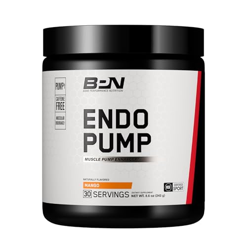 BARE PERFORMANCE NUTRITION, BPN EndoPump Pre-Workout Muscle Pump Enhancer wL-Citrulline, Increased Blood FlowOxygen Transport to Muscles, 30 Servings, Mango