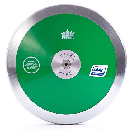 Crown Sporting Goods High Spin, Low Spin or Rubber Discus - Official Track & Field Throwing Discus for High School & College Throwers, High Spin - Outdoor Competition & Practice Discus