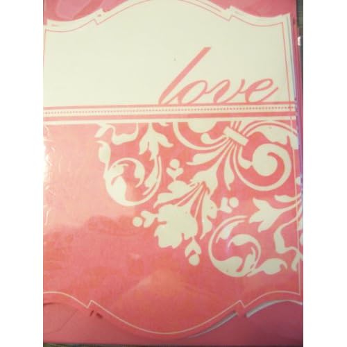 Michaels Wishful Thinking Set of 6 Accented Shaped Notecards ~ Love 3.75 x 5; Pink Envelopes