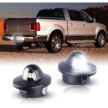 POPMOTORZ F150 LED License Plate Lights Rear Bumper Tag Lamps Assembly Compatible with Ford F150 F250 F350 F450 F550 Super Duty Explorer Expedition Ranger Excursion Bronco Truck Pickup Clear Lens 2PCS