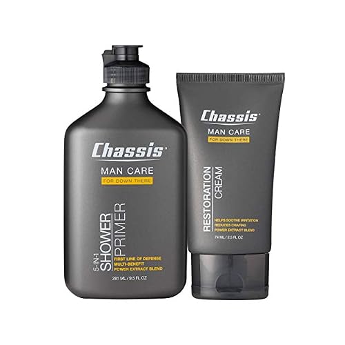 Chassis Essentials Combo - Shower Primer and Restoration Cream - Deep Cleaning Body Wash and Moisturizing Skin Protectant