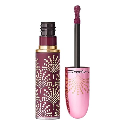 MAC Limited Edition Bubbles & Bows Powder Kiss Liquid Lipcolour - Its A Tie! Berry Purple - 0.17 fl oz  5 mL
