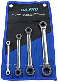 US PRO Tools 4pc Metric Double E-Torx Gear Ratchet Spanner Set E6 - E24 2247