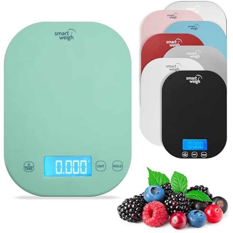 Smart Weigh Mint Green Digital Kitchen Scale for Cooking, Weight Loss, Calorie Tracking, Baking, Food Portion Control, and Meal Prep - Accurate Measurements in Grams and Ounces